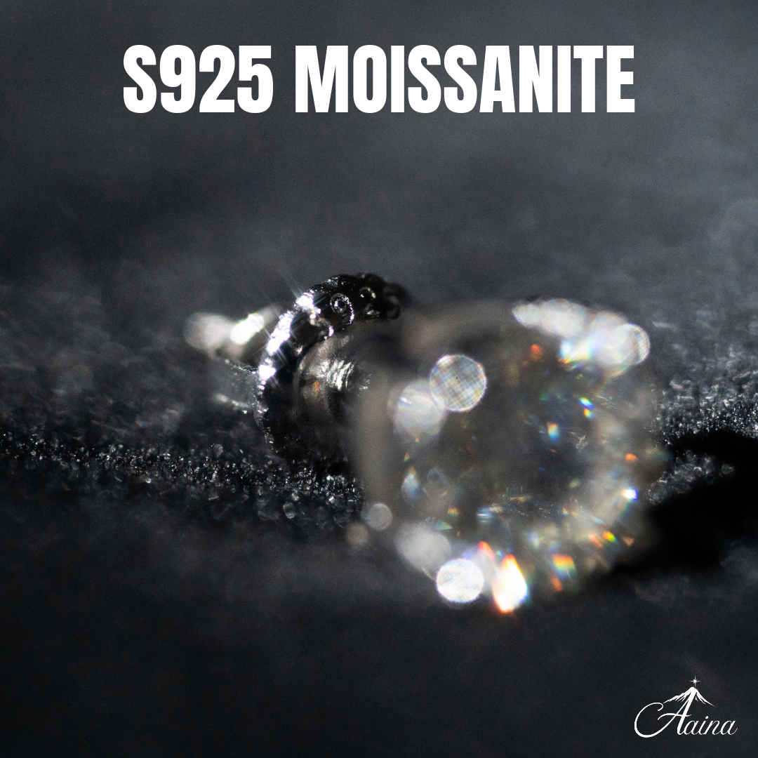 S925 Moissanite Round Cut Pierce