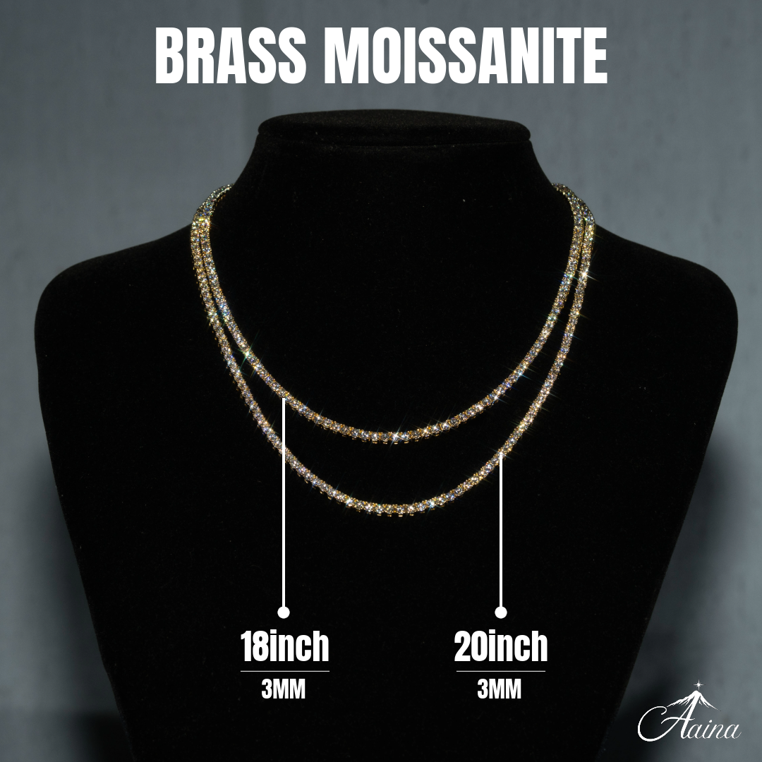 Brass Moissanite Tennis Necklace