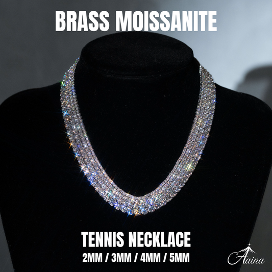 Brass Moissanite Tennis Necklace